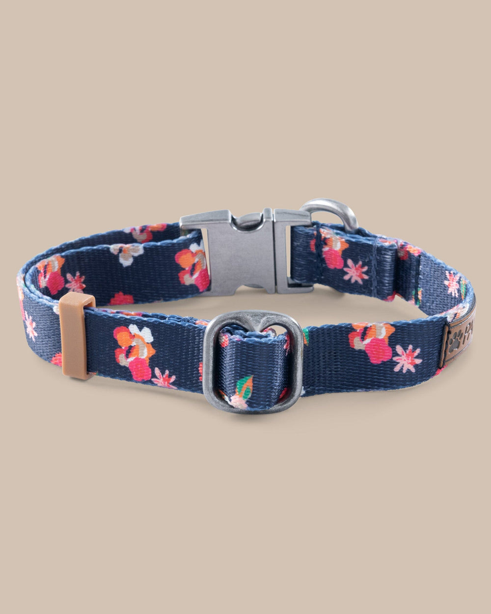 The back view of the Southern Tide ST x Pawsitivity Garden Splendor Dog Collar by Southern Tide - Dress Blue