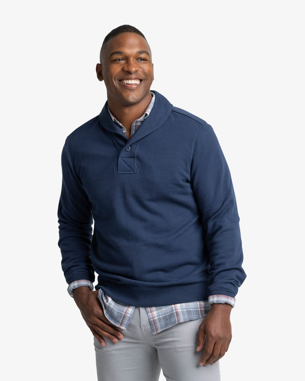 The front view of the Southern Tide Stanley Pullover by Southern Tide - Dress Blue