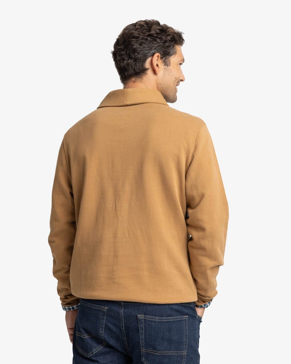 The back view of the Southern Tide Stanley Pullover by Southern Tide - Hazelnut Khaki