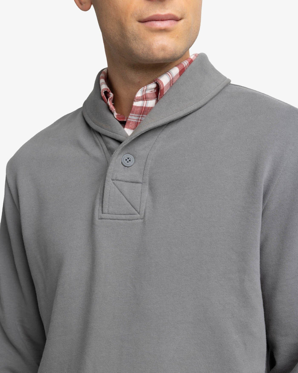 The detail view of the Southern Tide Stanley Pullover by Southern Tide - Shadow Grey