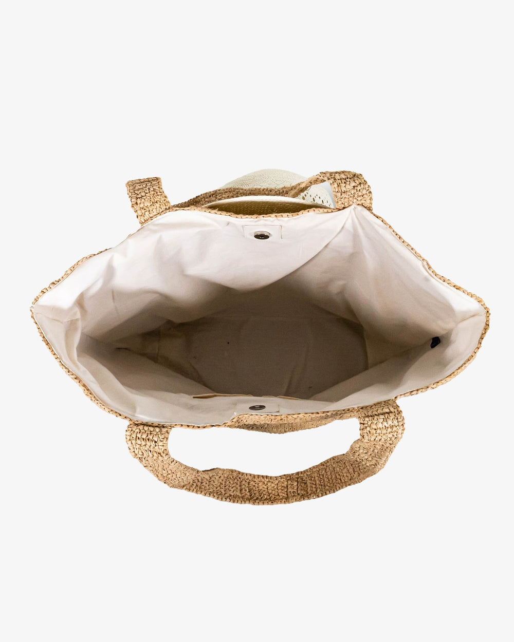 The detail view of the Southern Tide Straw Hat Carrier Beach Tote by Southern Tide - Natural