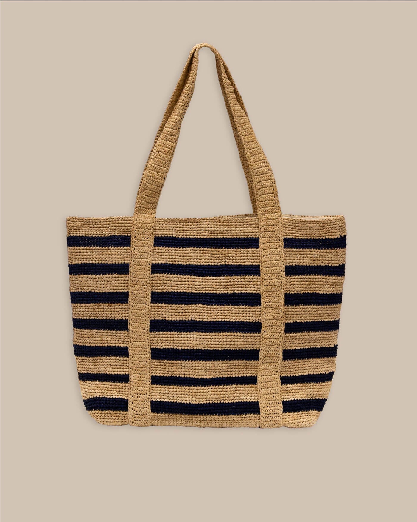 Striped straw tote sale