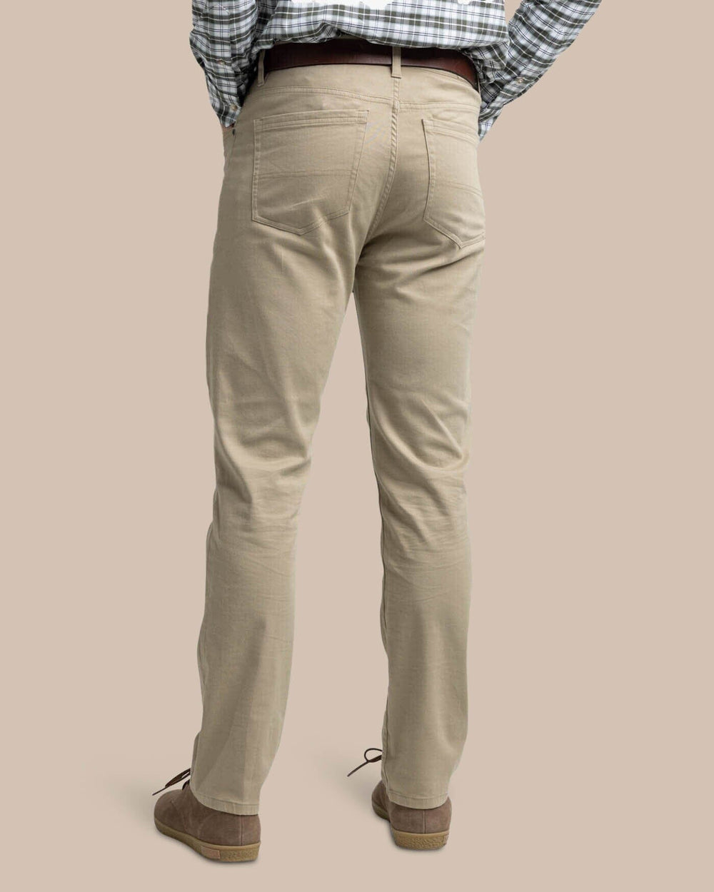 The back view of the Southern Tide Sullivan Five Pocket Pant by Southern Tide - Sandstone Khaki
