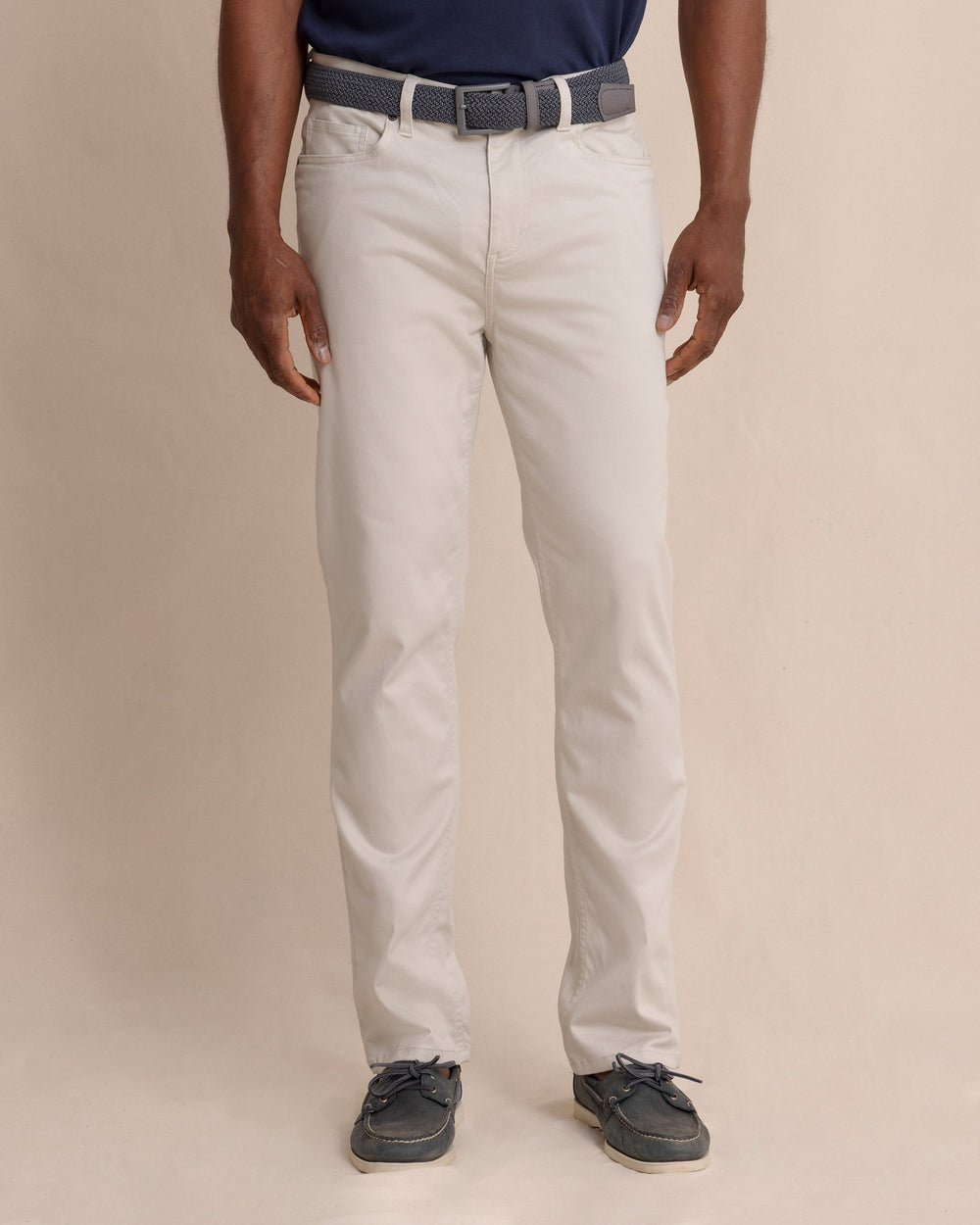 The front view of the Southern Tide Sullivan Five Pocket Pant Stone by Southern Tide - Stone