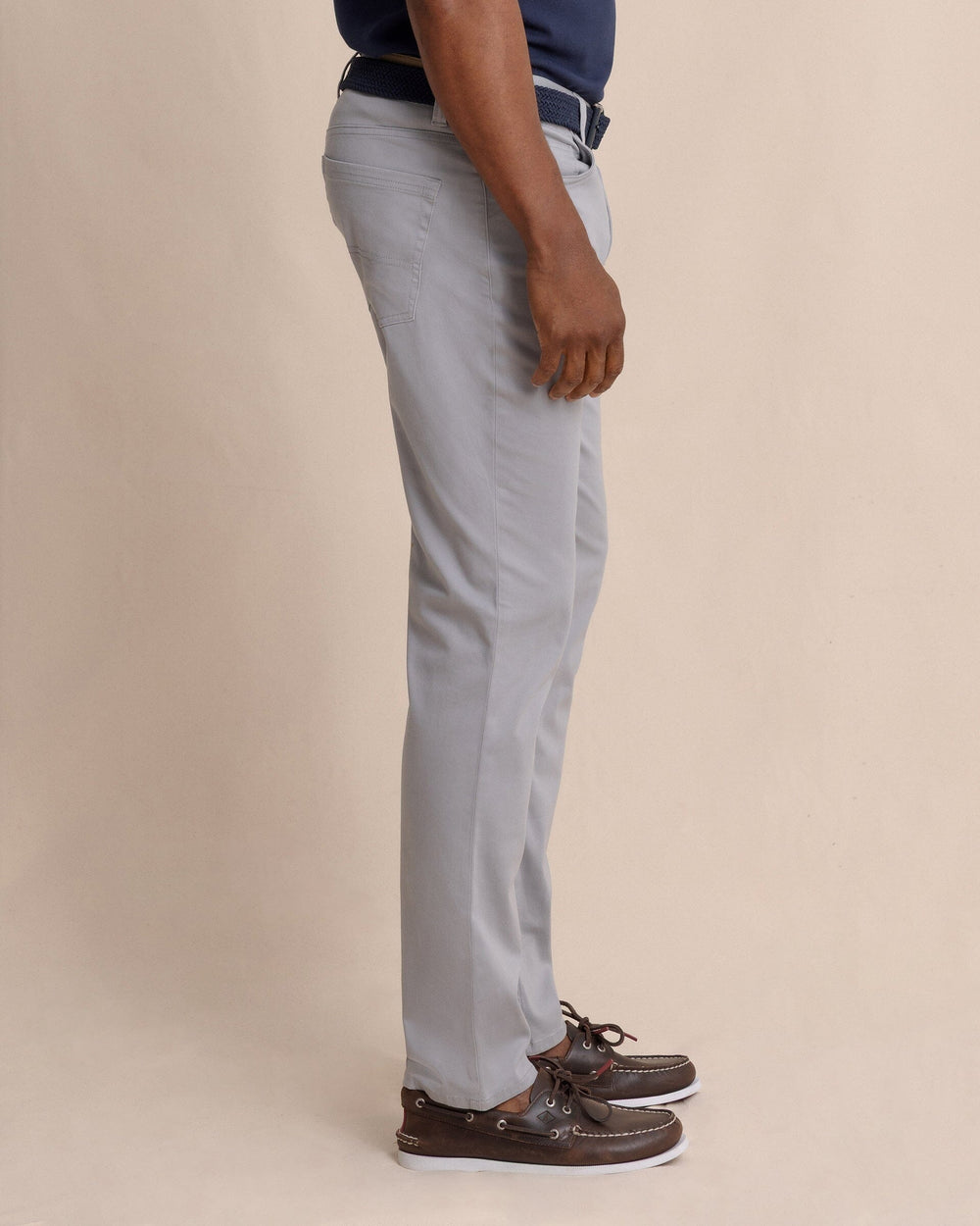 The side view of the Southern Tide Sullivan Five Pocket Pant by Southern Tide - Ultimate Grey