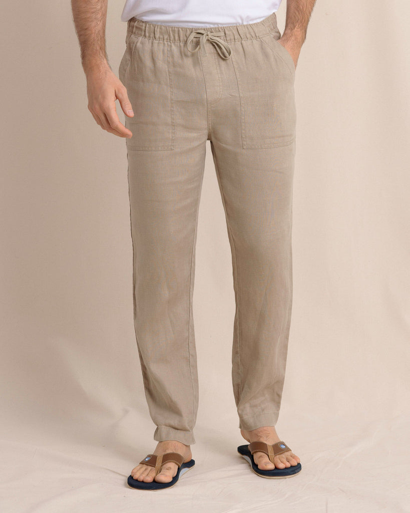 【2plan】Summer Cooling Linen Half Banding Slacks Rhythm Mens Pants Linen Jam