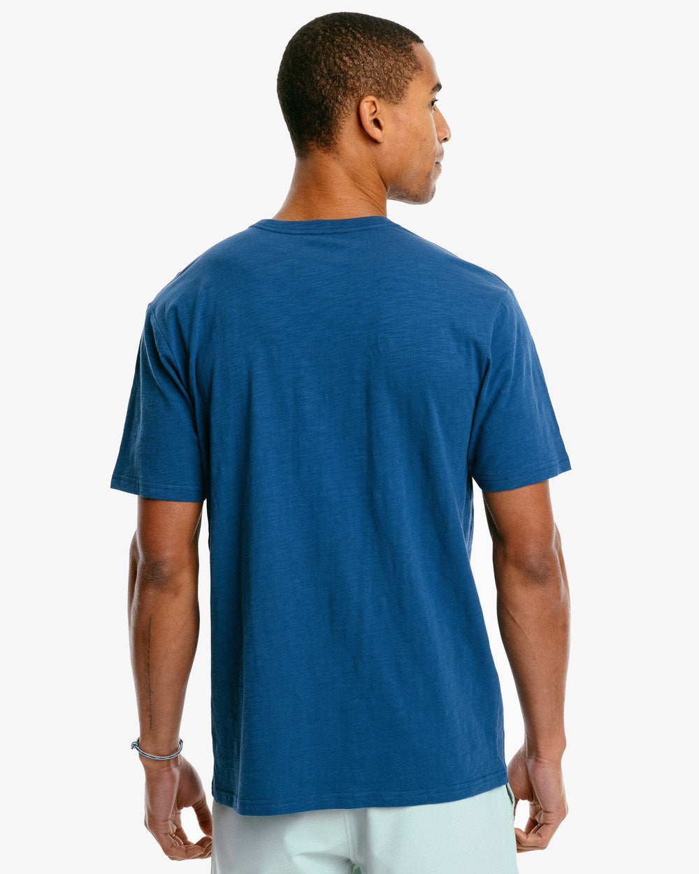 The back of the Men's Sun Farer Short Sleeve T-Shirt by Southern Tide - Dark Denim