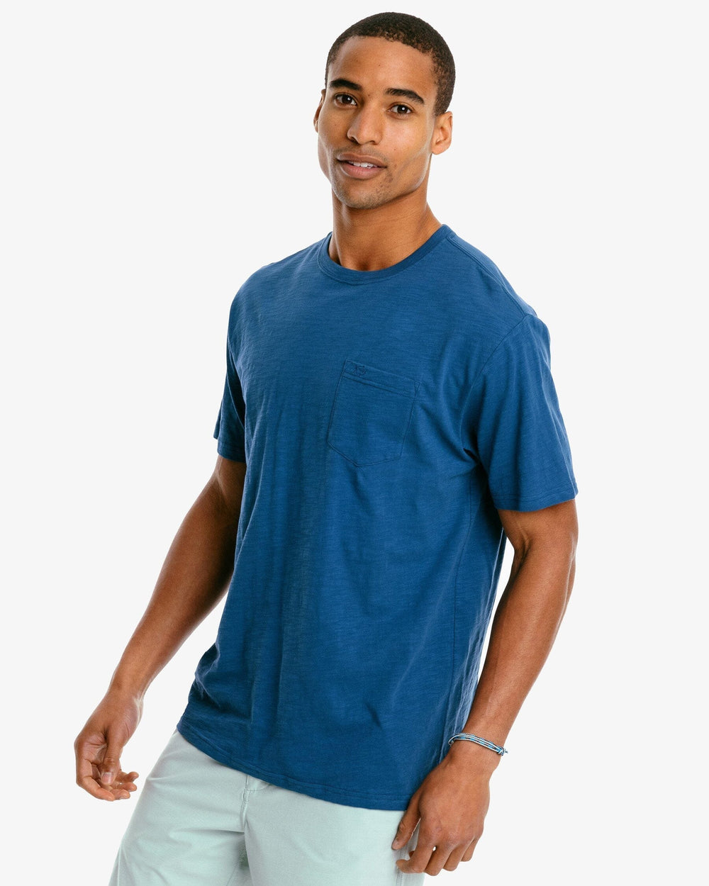 The front of the Men's Sun Farer Short Sleeve T-Shirt by Southern Tide - Dark Denim