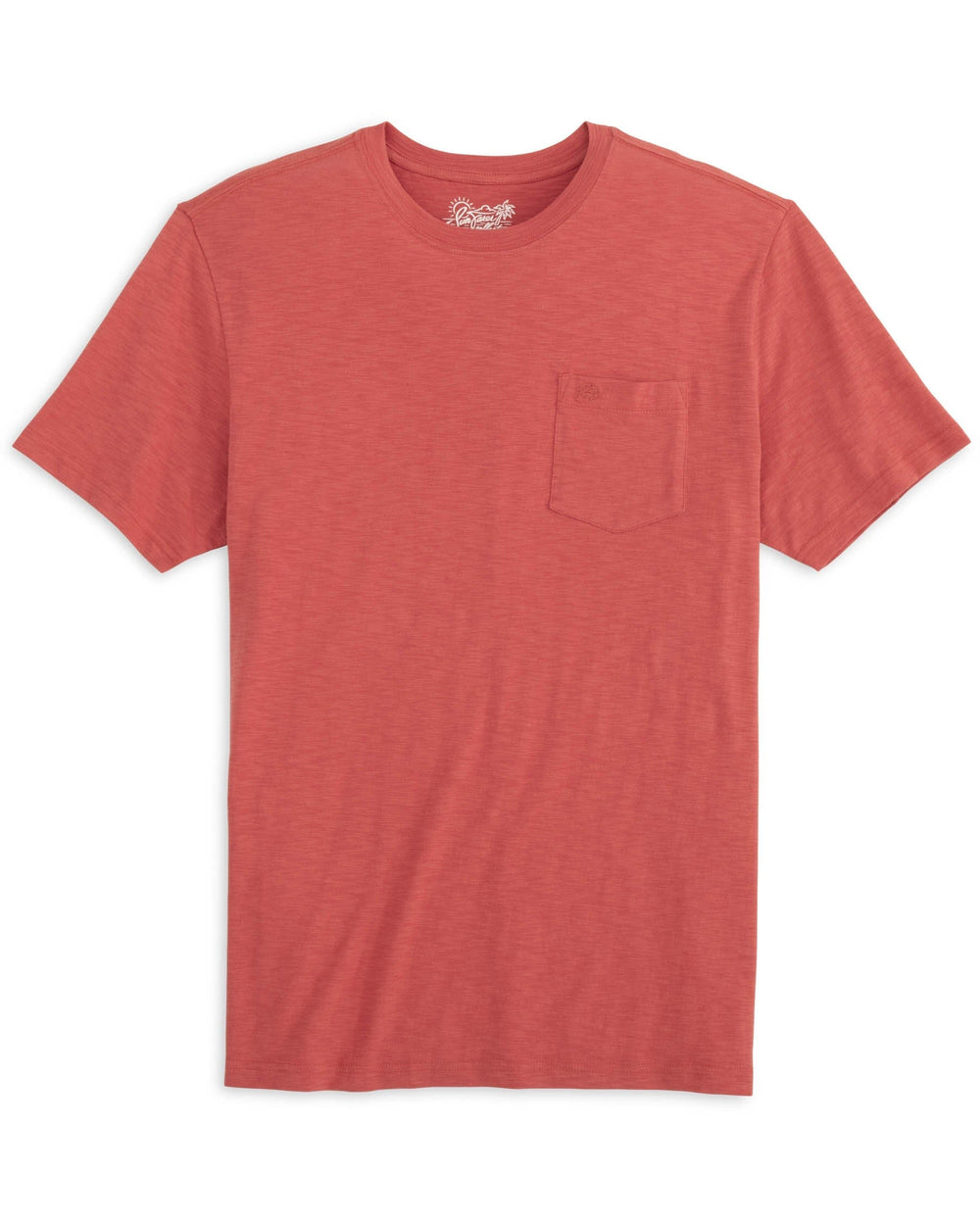 The front view of the Sun Farer T-Shirt by Southern Tide - Mineral Red