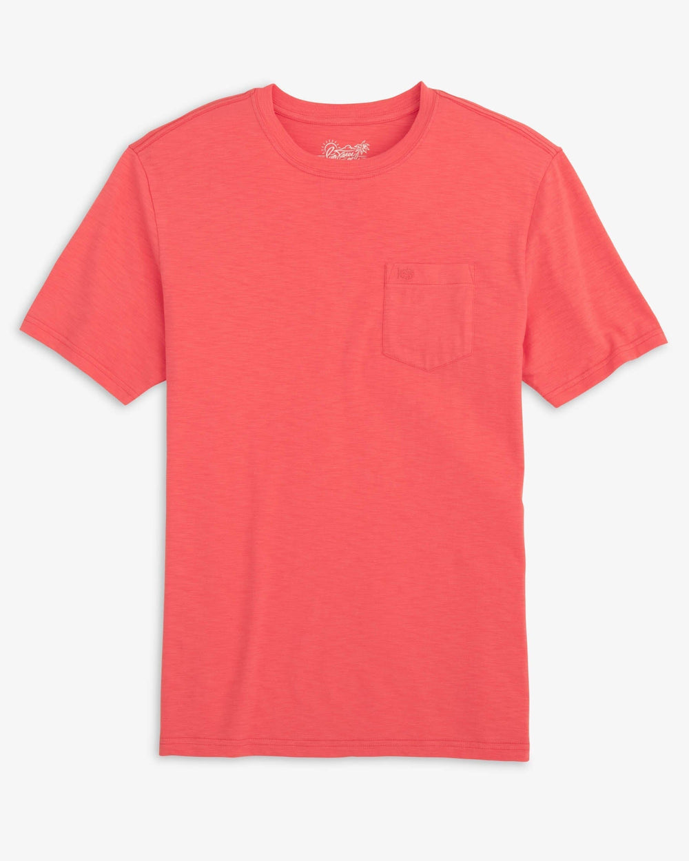 The front view of the Southern Tide Sun Farer Short Sleeve T-Shirt by Southern Tide - Sunkist Coral