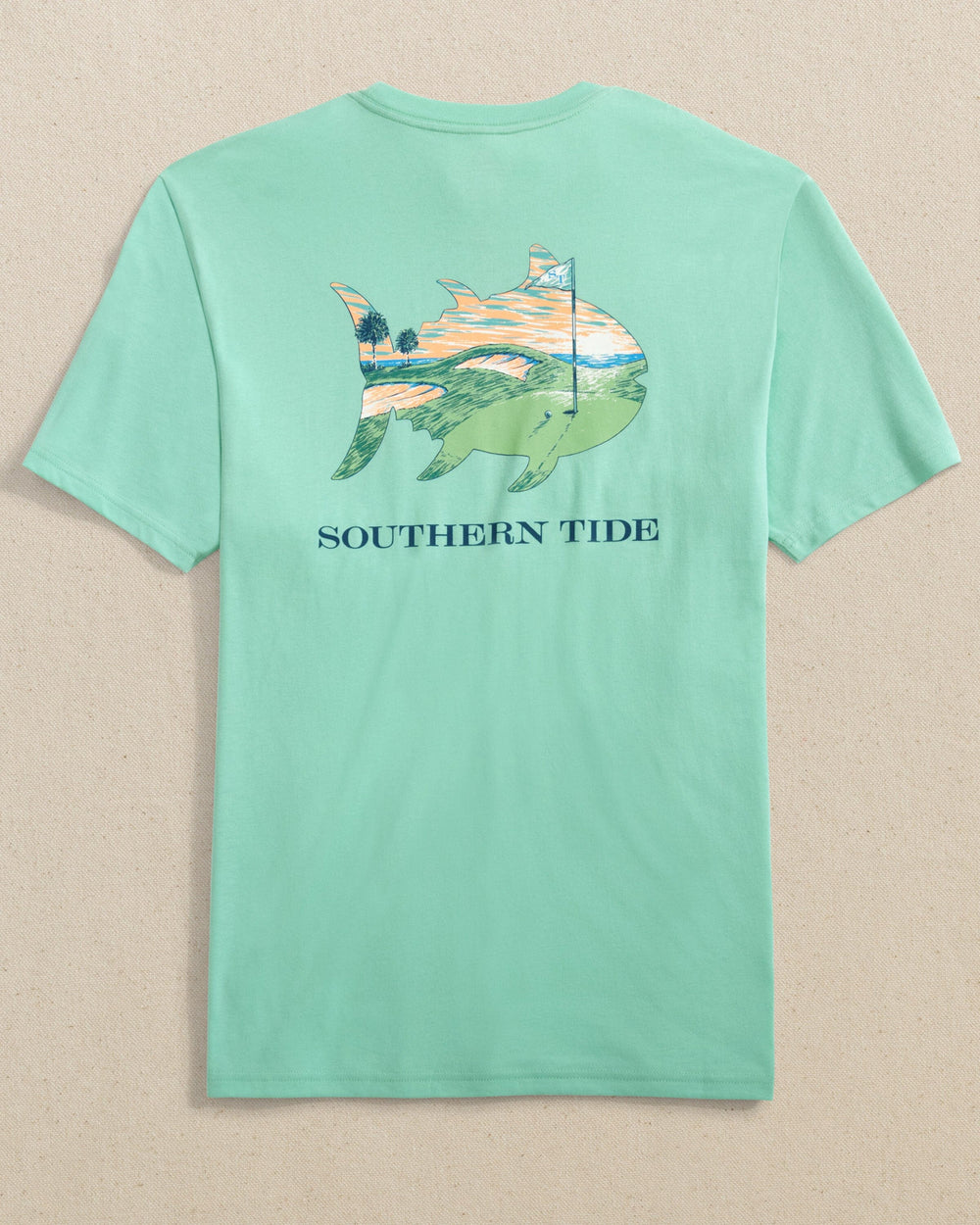 The back view of the Southern Tide Sunrise on the Green Short Sleeve T-Shirt by Southern Tide - Garden Grove