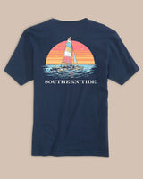 The back view of the Southern Tide Sunset Silhouette T-Shirt GWP by Southern Tide - Navy