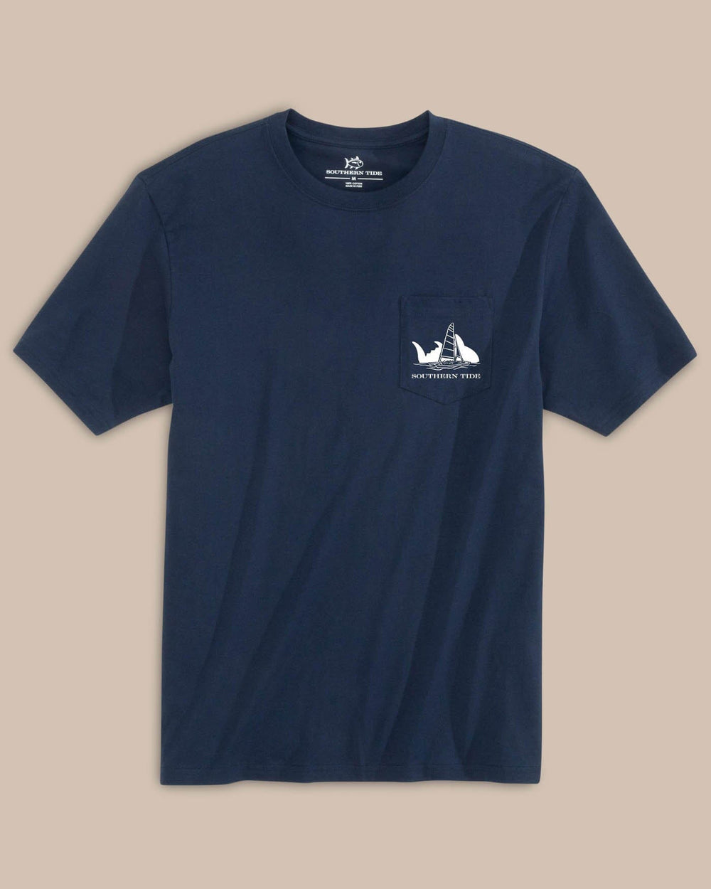The front view of the Sunset Silhouette T-Shirt by Southern Tide - Navy