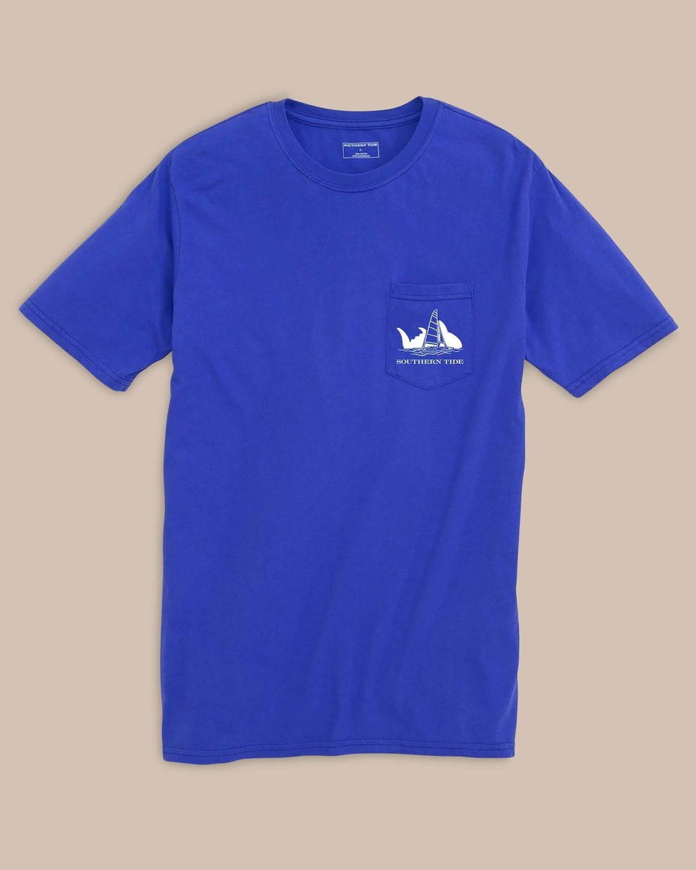 The front view of the Sunset Silhouette T-Shirt by Southern Tide - University Blue