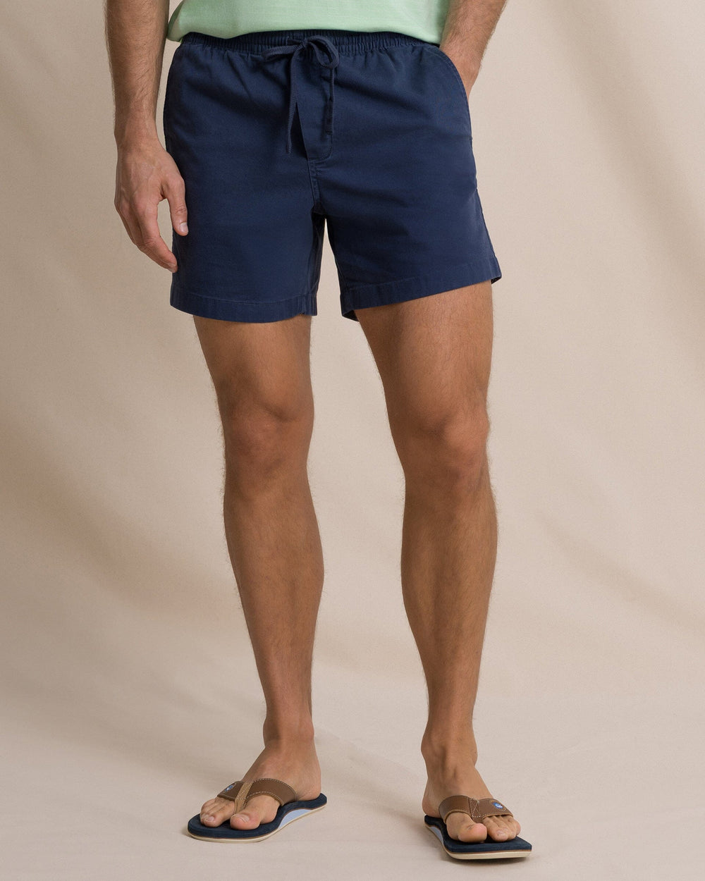 The front view of the Southern Tide Surf Rider Short by Southern Tide - Nautical Blue