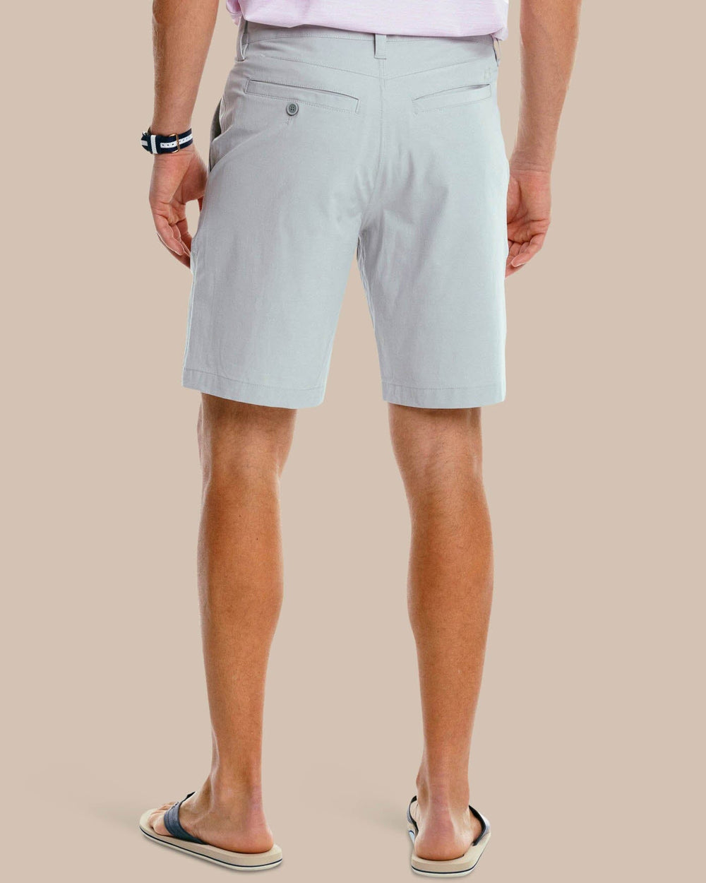 The back of the Men's T3 Gulf 9 Inch Performance Short by Southern Tide - Seagull Grey