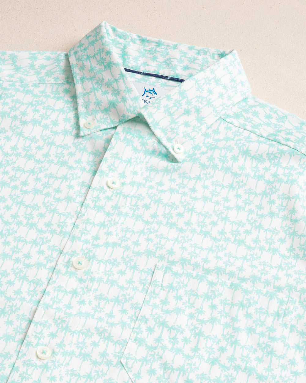 Men's Talk To The Palm Short Sleeve Sport Shirt | Southern Tide Men's Talk To The Palm Short Sleeve Sport Shirt | Southern Tide