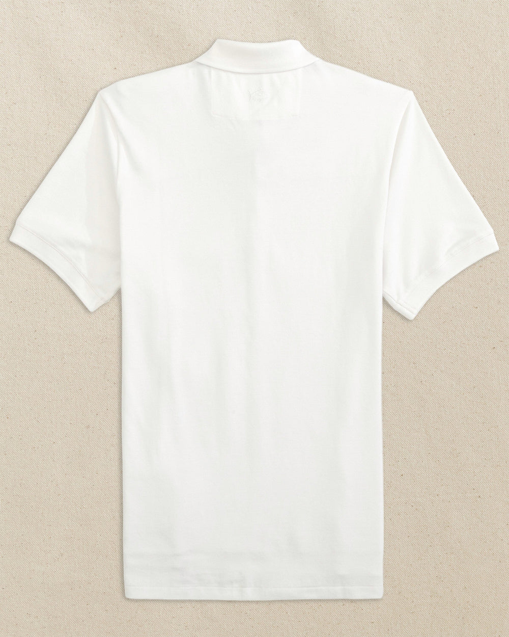 The back view of the Southern Tide TCU Horned Frogs Skipjack Polo by Southern Tide - Classic White