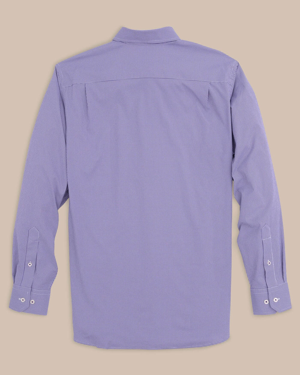 The back view of the Southern Tide Team Colors Gingham Intercoastal Sport Shirt by Southern Tide - Regal Purple