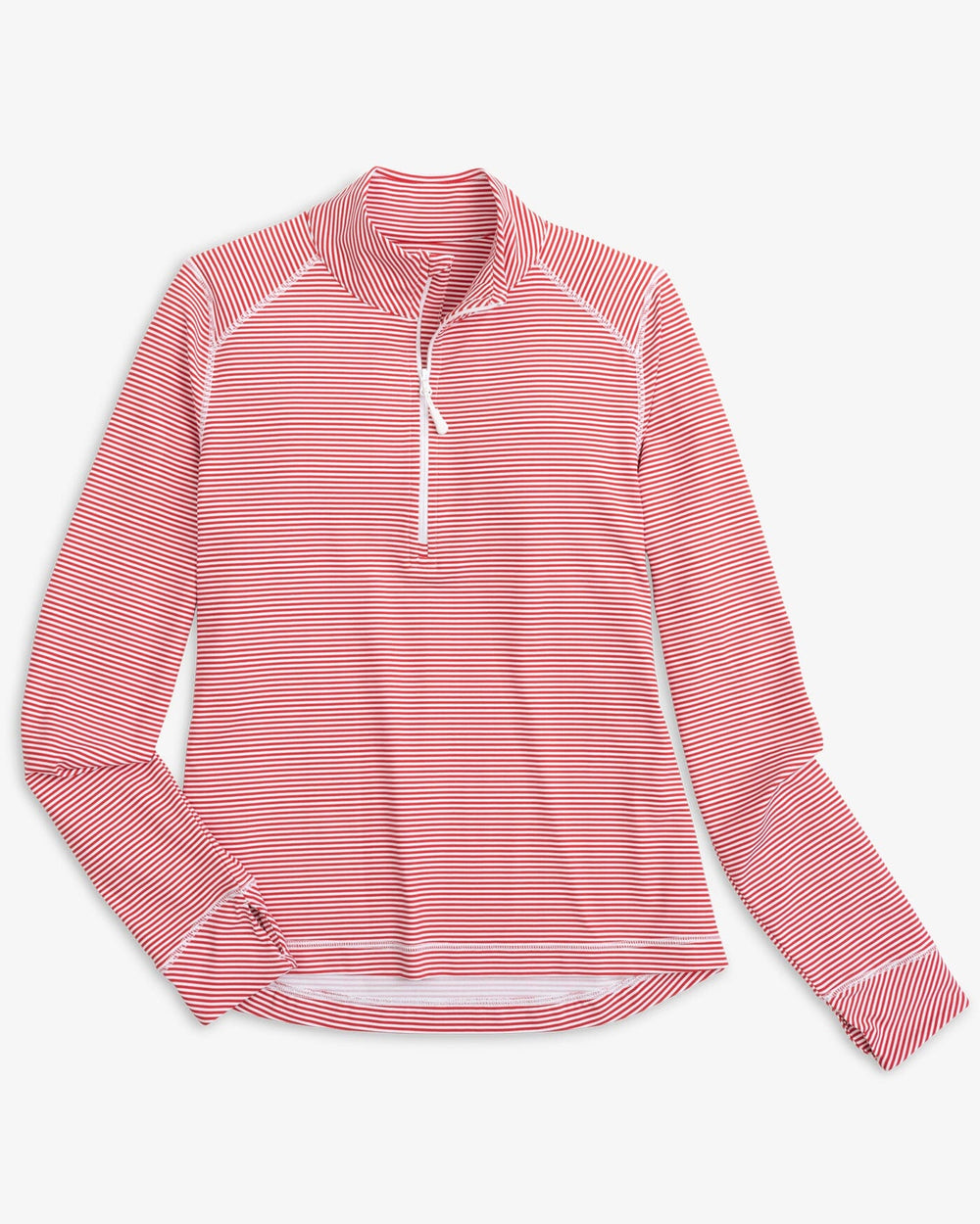 The front view of the Southern Tide Team Colors Runaround Quarter Zip Pull Over by Southern Tide - Varsity Red