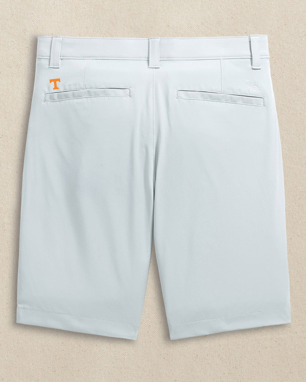 The back view of the Southern Tide Tennessee Vols brrr°®-die 8" Performance Short by Southern Tide - Seagull Grey