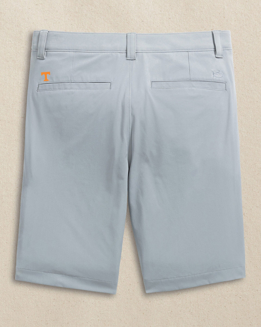 The back view of the Southern Tide Tennessee Vols brrr°®-die 8" Performance Short by Southern Tide - Steel Grey