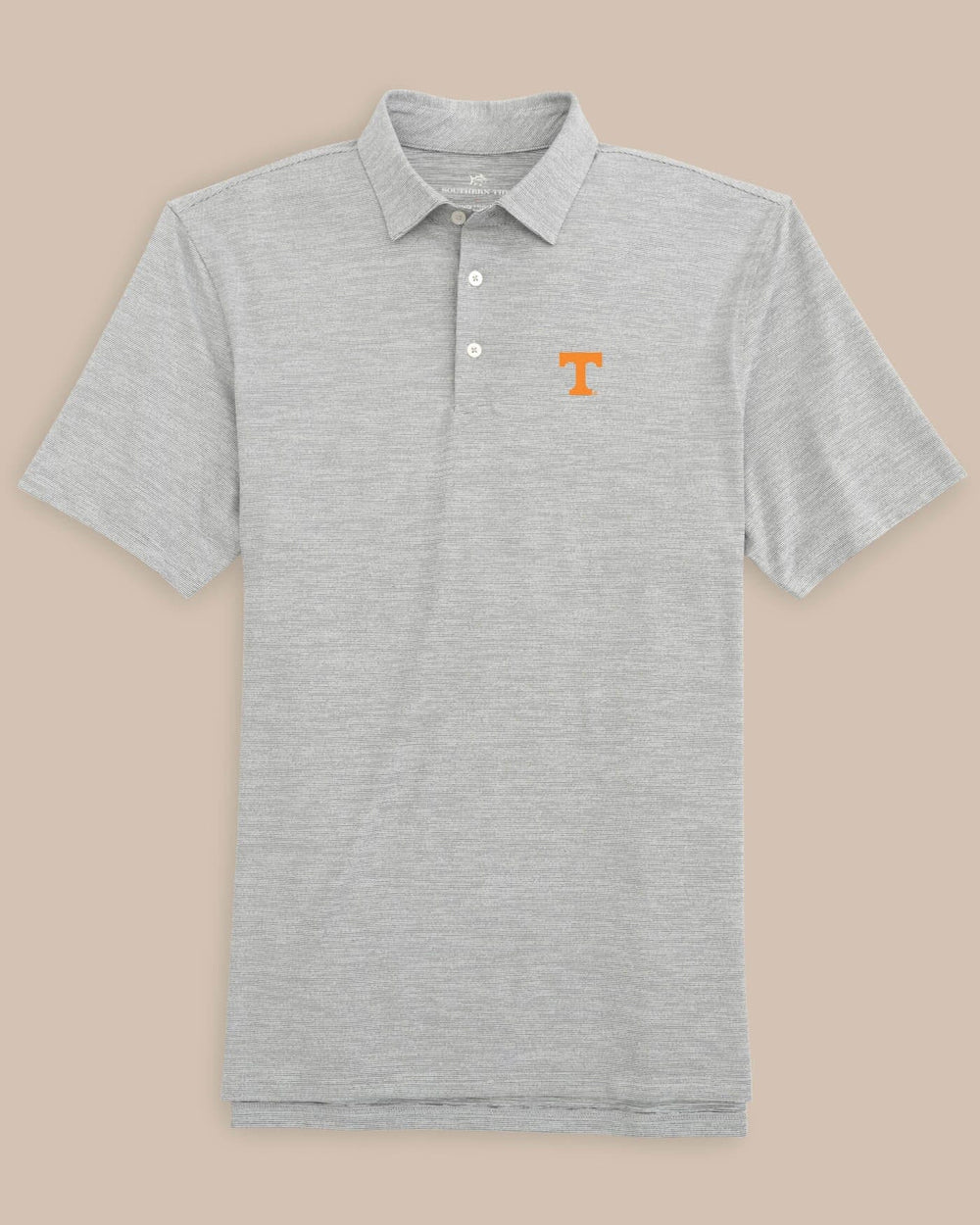 The front view of the Tennessee Vols Driver Spacedye Polo Shirt by Southern Tide - Black