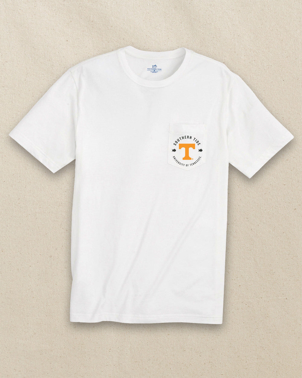 The front view of the Southern Tide Tennessee Vols Game Bound Short Sleeve T-Shirt by Southern Tide - Classic White