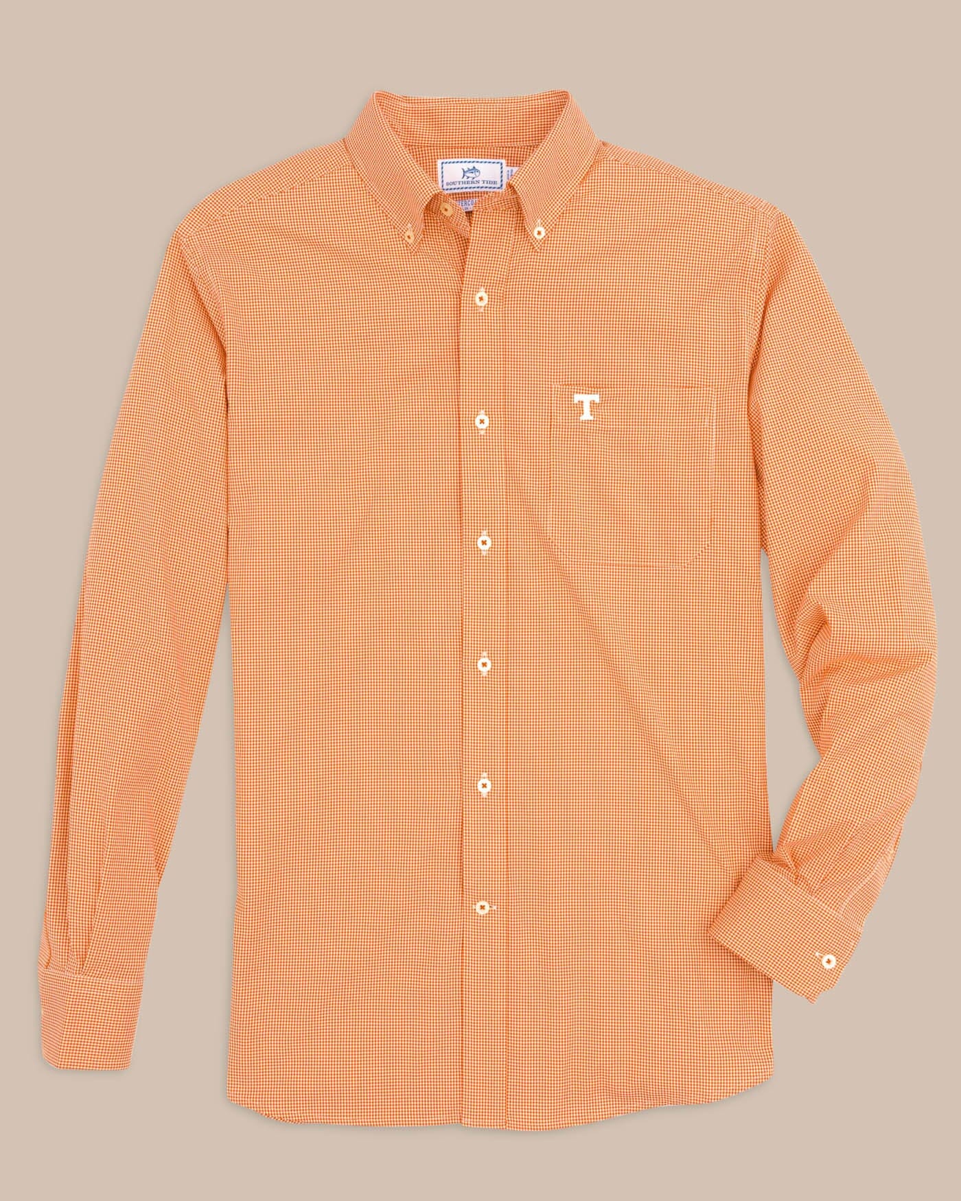 tennessee volunteers dress shirt Men's Antigua Tennessee Orange Volunteers Porter Woven Tri-Blend Long Sleeve Button-Down Shirt Size: Small