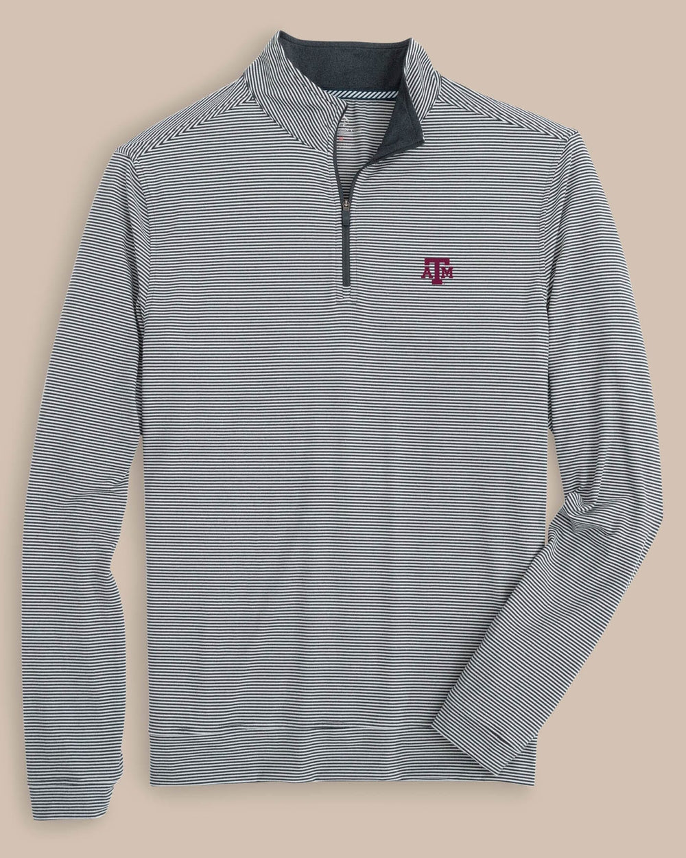 Texas A&M Aggies Cruiser Micro-Stripe Heather Quarter Zip C_Outerwear Southern Tide 