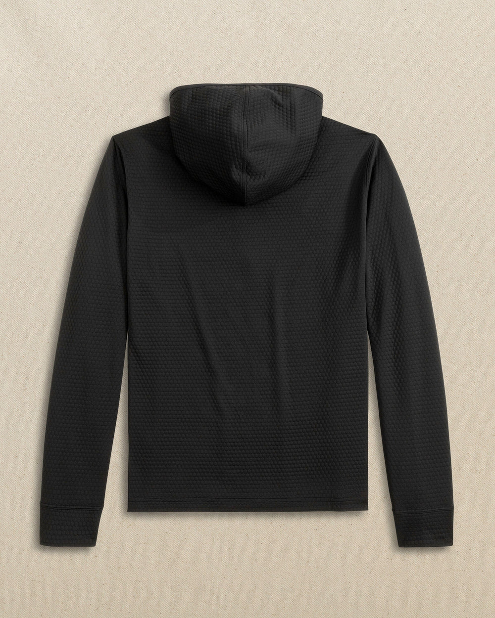 The back view of the Southern Tide Texas A&M Aggies Scuttle Quarter Zip Hoodie by Southern Tide - Caviar Black