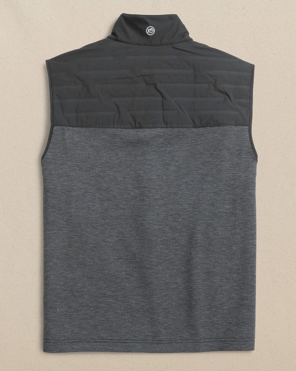 The back view of the Southern Tide Texas Longhorns Coligny Quilted Vest by Southern Tide - Caviar Black