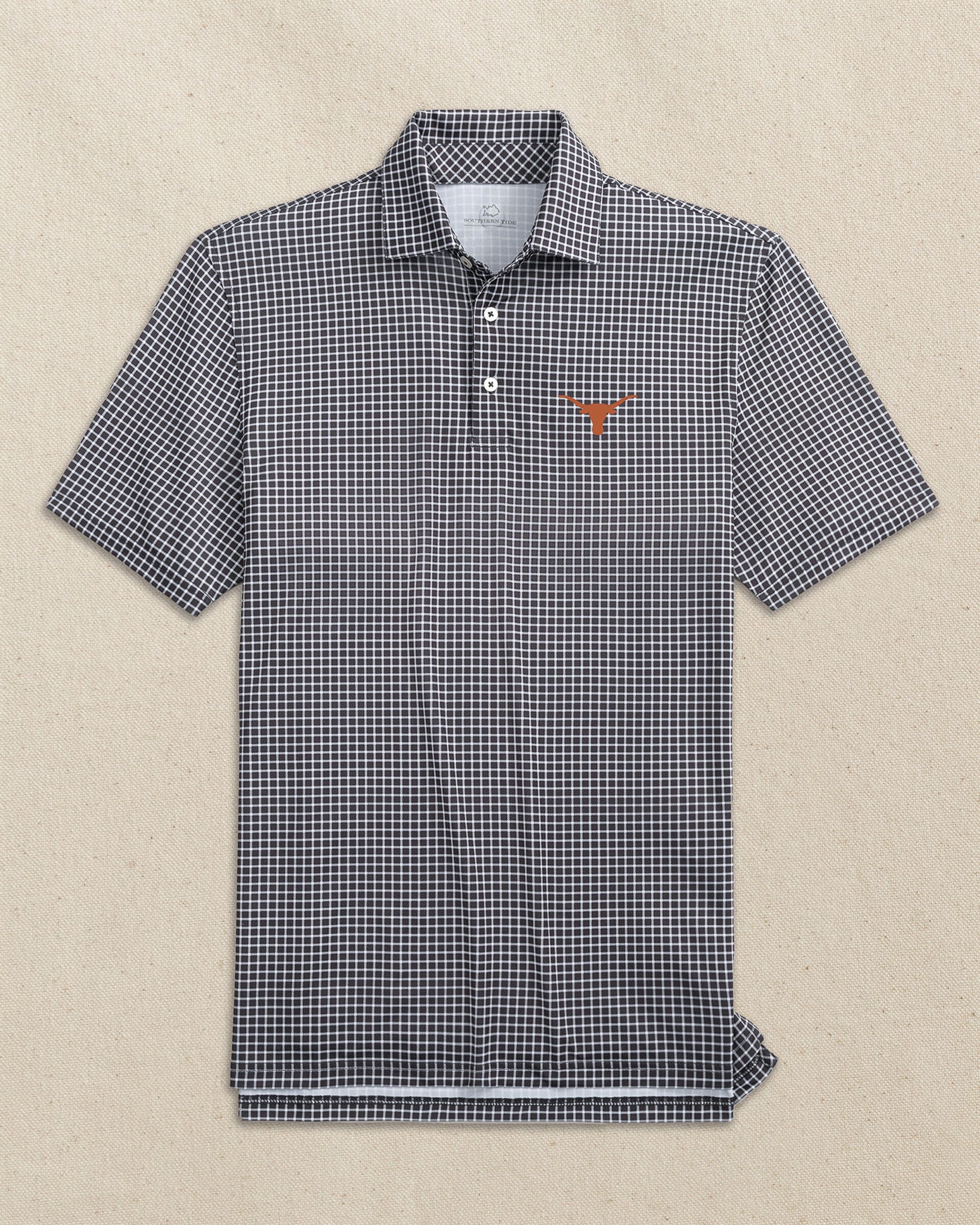 Men's Texas Longhorns Driver Dunes Edge Plaid Polo | Southern Tide