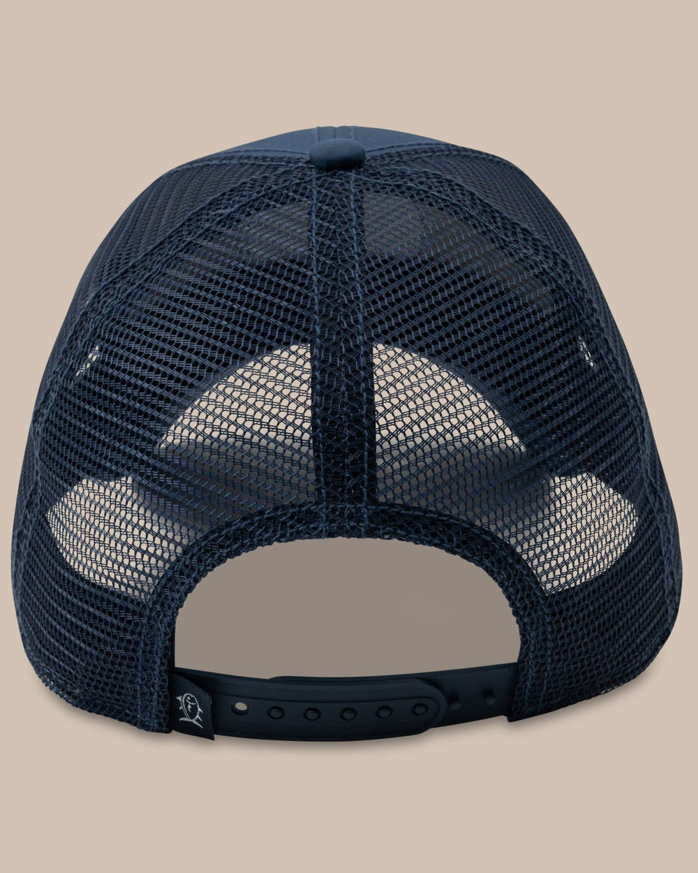 The back view of the Men's Texas Patch Performance Trucker Hat by Southern Tide - Seven Seas Blue