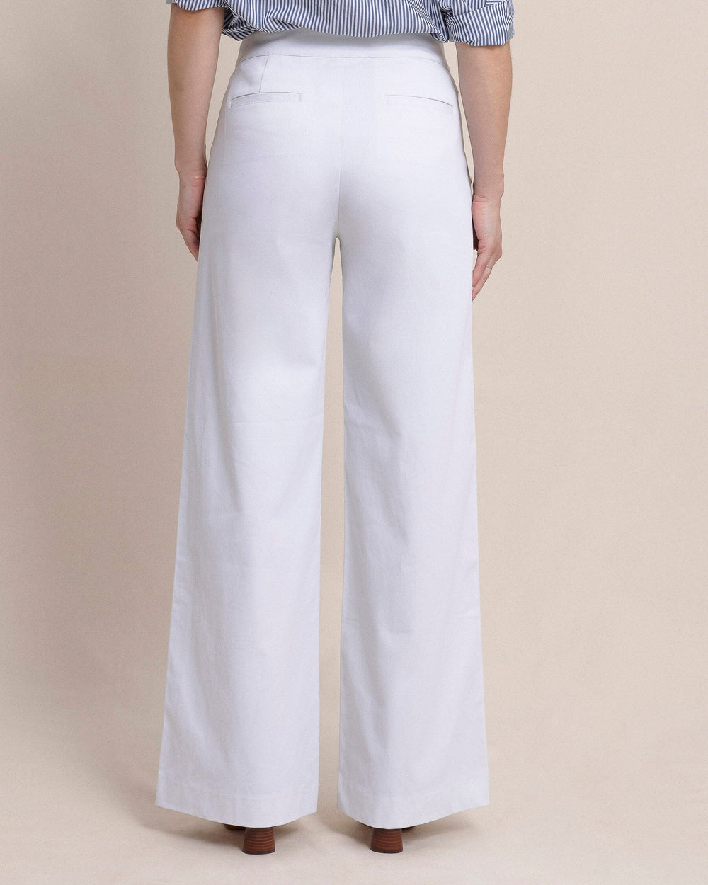 The back view of the Southern Tide Thalia Sailor Pant by Southern Tide - Classic White