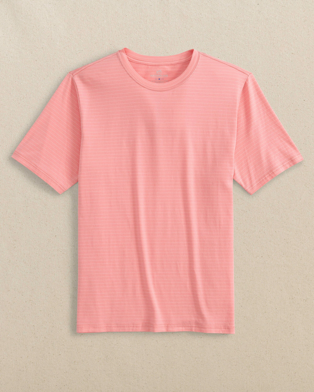 The front view of the Southern Tide The Seaport Kinston Stripe T-Shirt by Southern Tide - Petal Pink