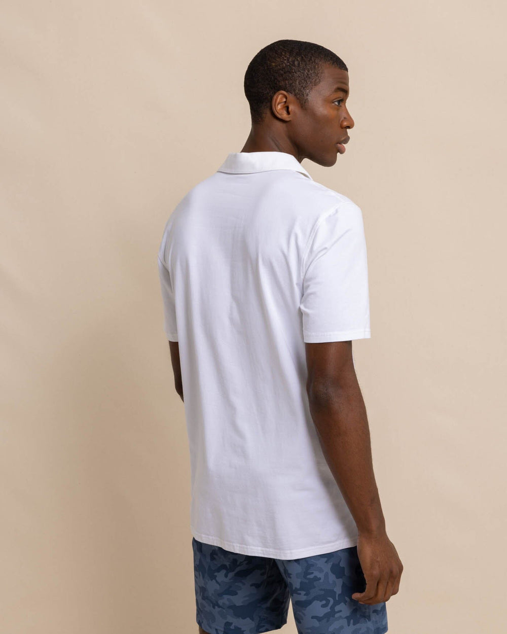 The back view of the Southern Tide The Seaport Polo by Southern Tide - Classic White