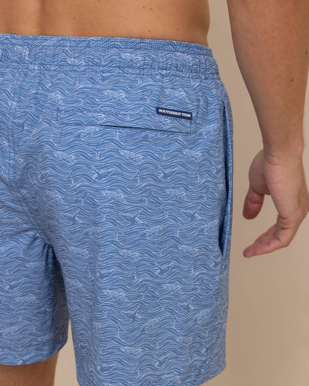 The detail view of the Southern Tide The Whaler Swim Trunk by Southern Tide - Coronet Blue