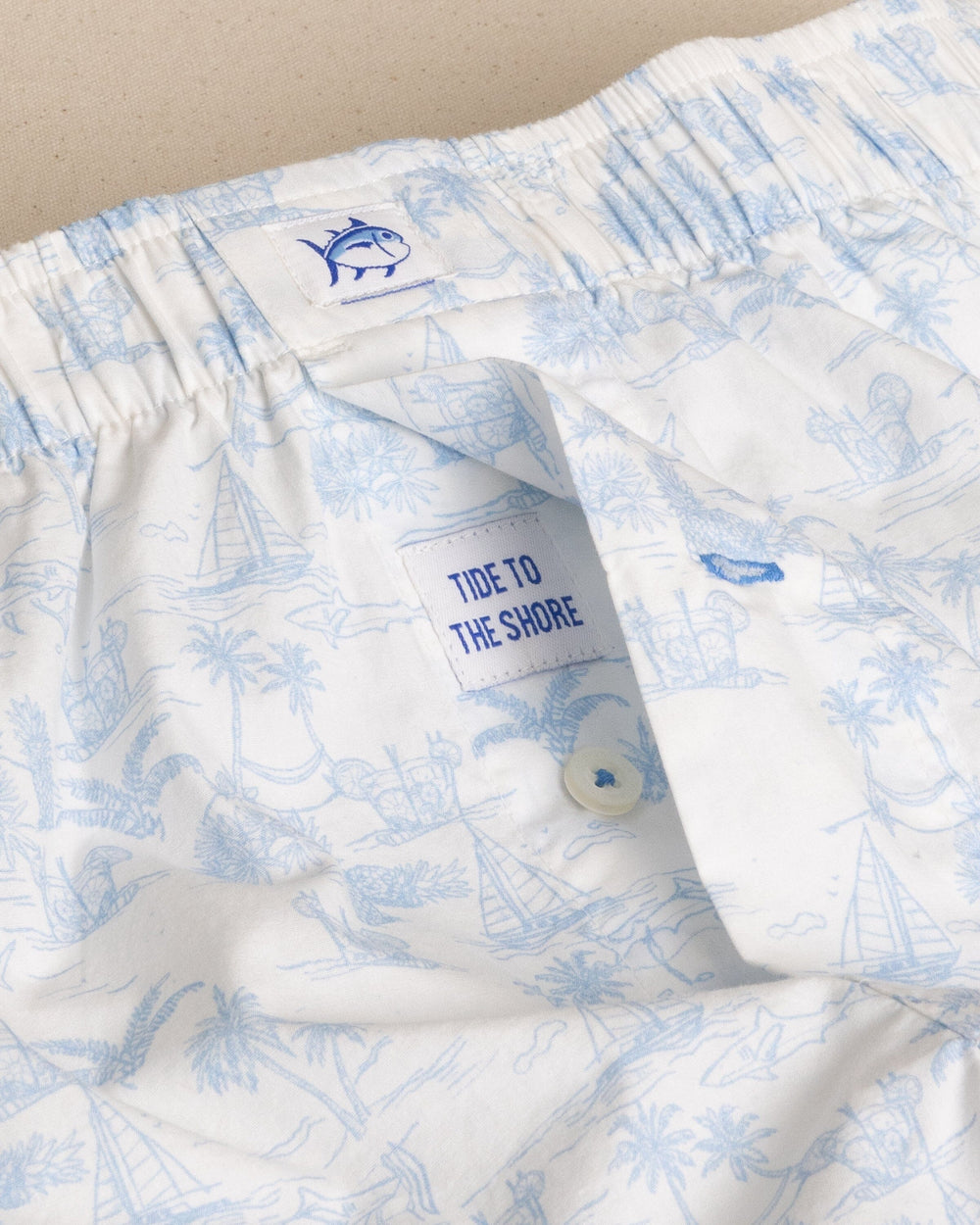 The detail view of the Southern Tide Tide To The Shore Boxer by Southern Tide - Cerulean