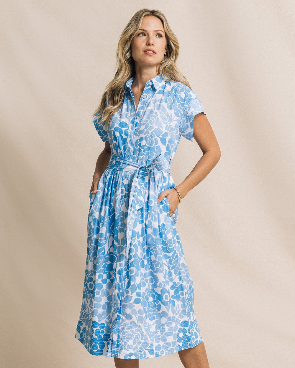 knee length dresses for ladies Mortify Floral Print Midi Shirt Dress | Disturbia