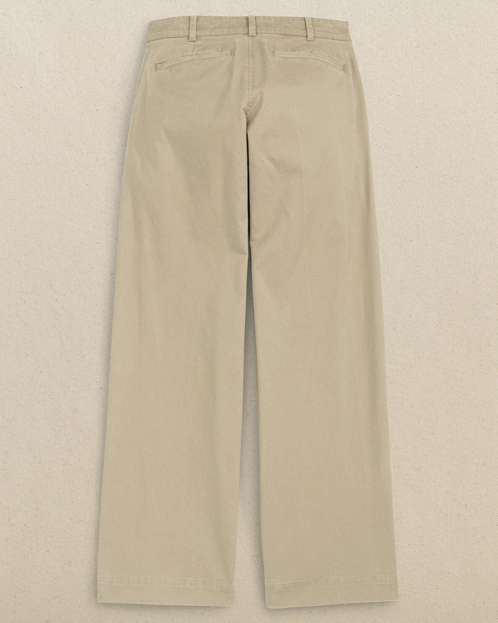 The back view of the Southern Tide Tori Wide Leg Chino Pant by Southern Tide - Sandstone Khaki