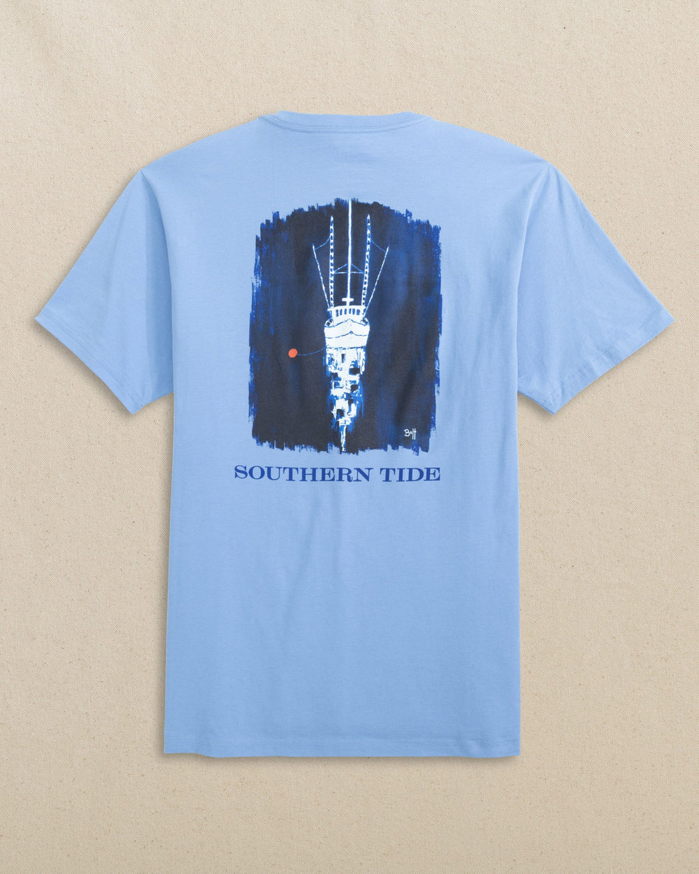 The back view of the Southern Tide Trawler Boat Short Sleeve T-Shirt by Southern Tide - Ocean Channel