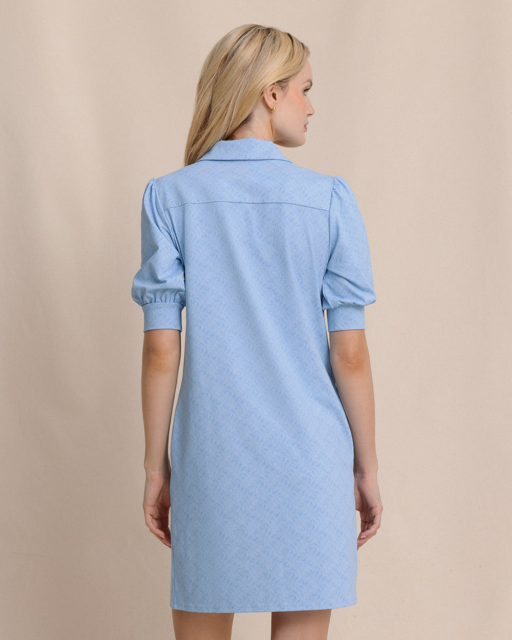 The back view of the Southern Tide Trina Performance Dress by Southern Tide - Cerulean