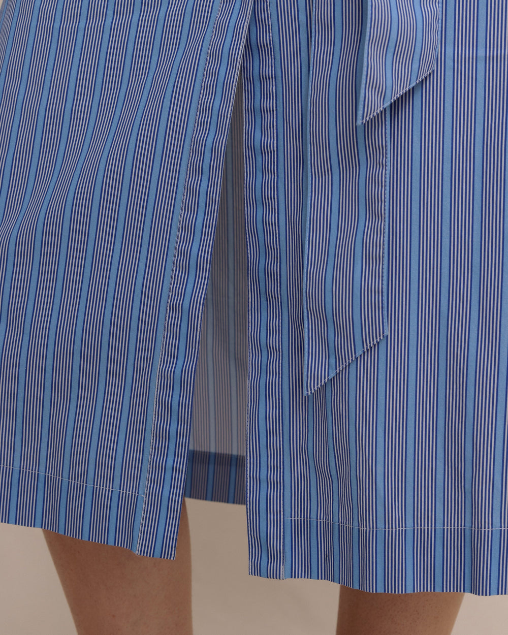 The detail view of the Southern Tide Trista Striped Midi Shirt Dress by Southern Tide - Ocean Channel