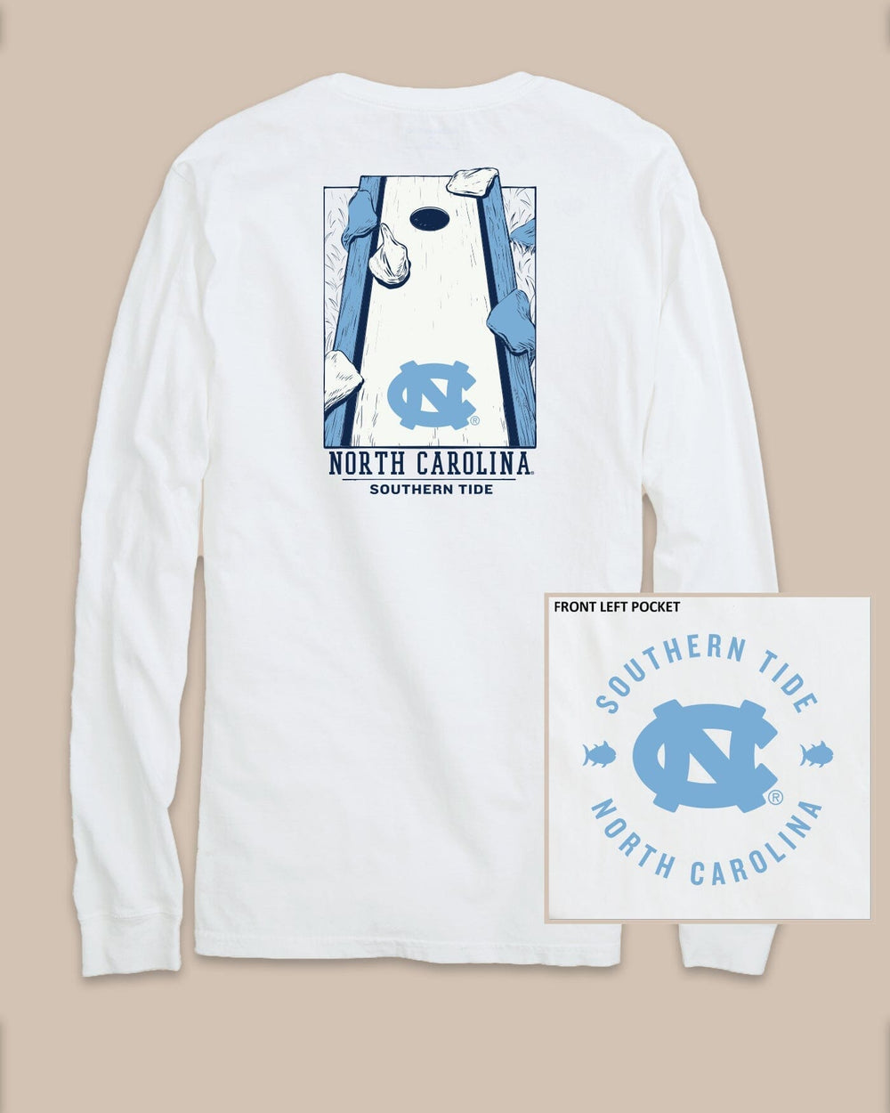 UNC Tar Heels Gameday Cornhole Board T-Shirt C_T-Shirts Southern Tide 