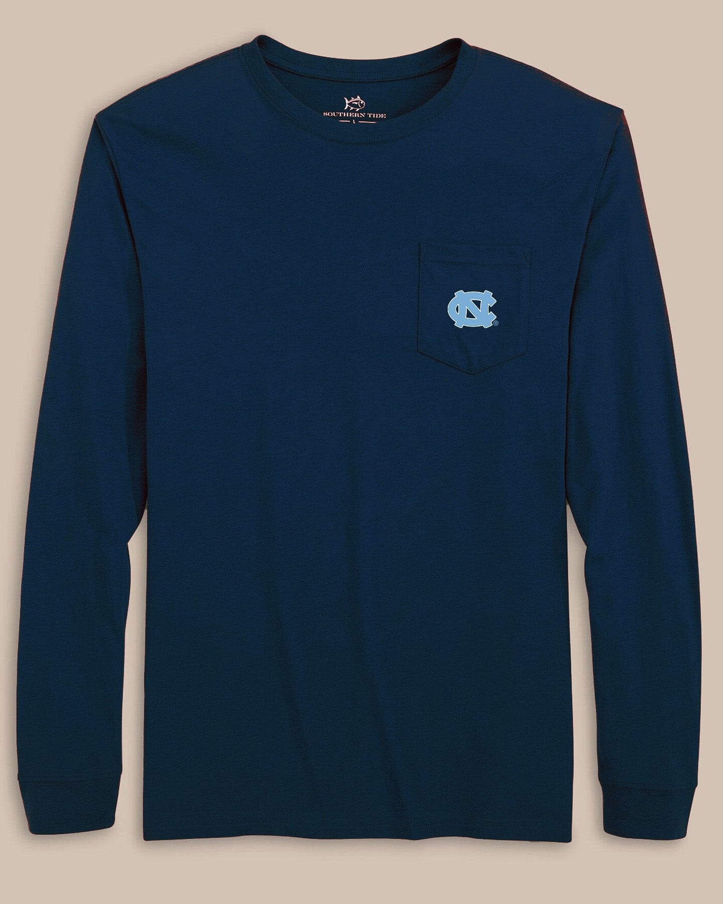 Southern Tide UNC Tar Heels Gameday Embroidered Long Sleeve T Shirt White Size L 100 Cotton