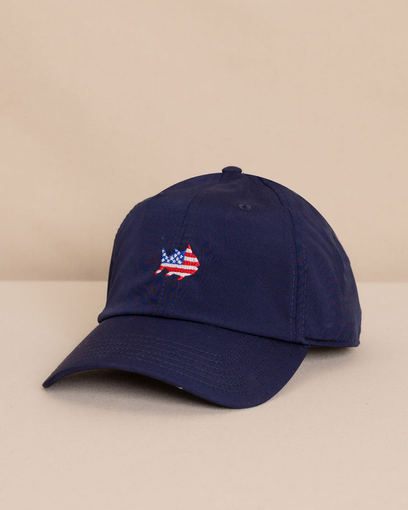 Southern Tide Men's USA Flag Skipjack Performance Hat Blue (One Size) 97% Polyester 3% Spandex Southern Tide Men's USA Flag Skipjack Performance Hat Blue (One Size) 97% Polyester 3% Spandex