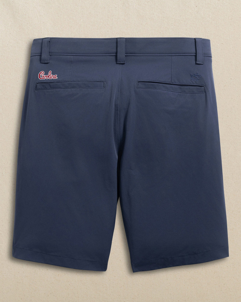 The back view of the Southern Tide USC Gamecocks Script Birdie 8" Coastal Breeze® Performance Short by Southern Tide - True Navy