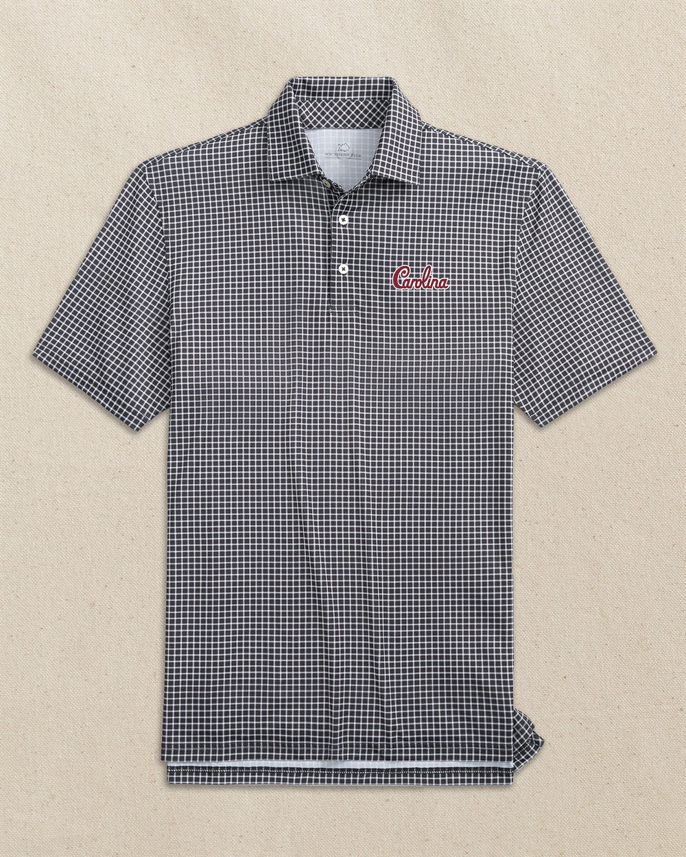 USC Gamecocks Carolina Script Driver Dunes Edge Plaid Polo C_Polo Shirts Southern Tide 
