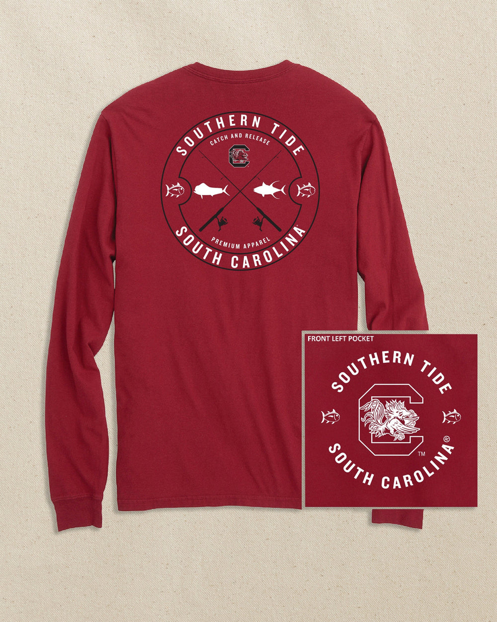 USC Gamecocks Catch and Release Long Sleeve T-Shirt C_T-Shirts Southern Tide 